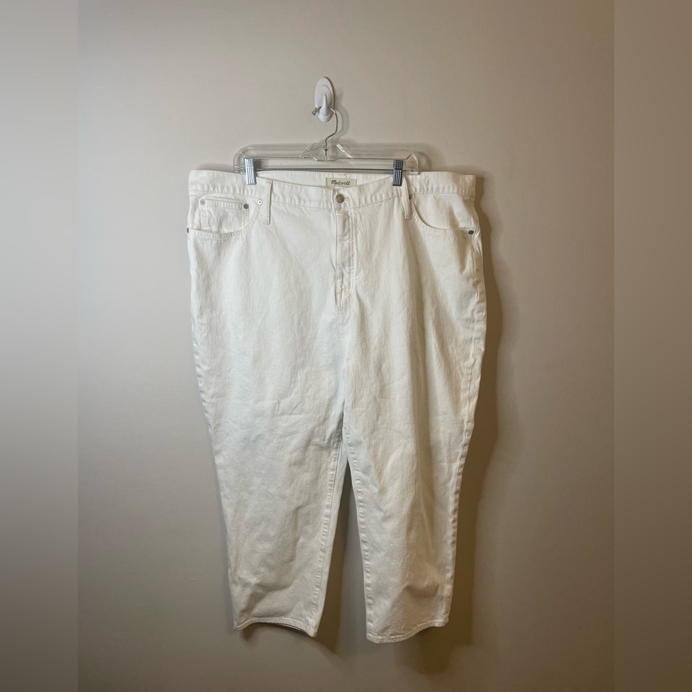 Madewell Classic Straight Jeans in Tile White Short/Petite Length High Rise